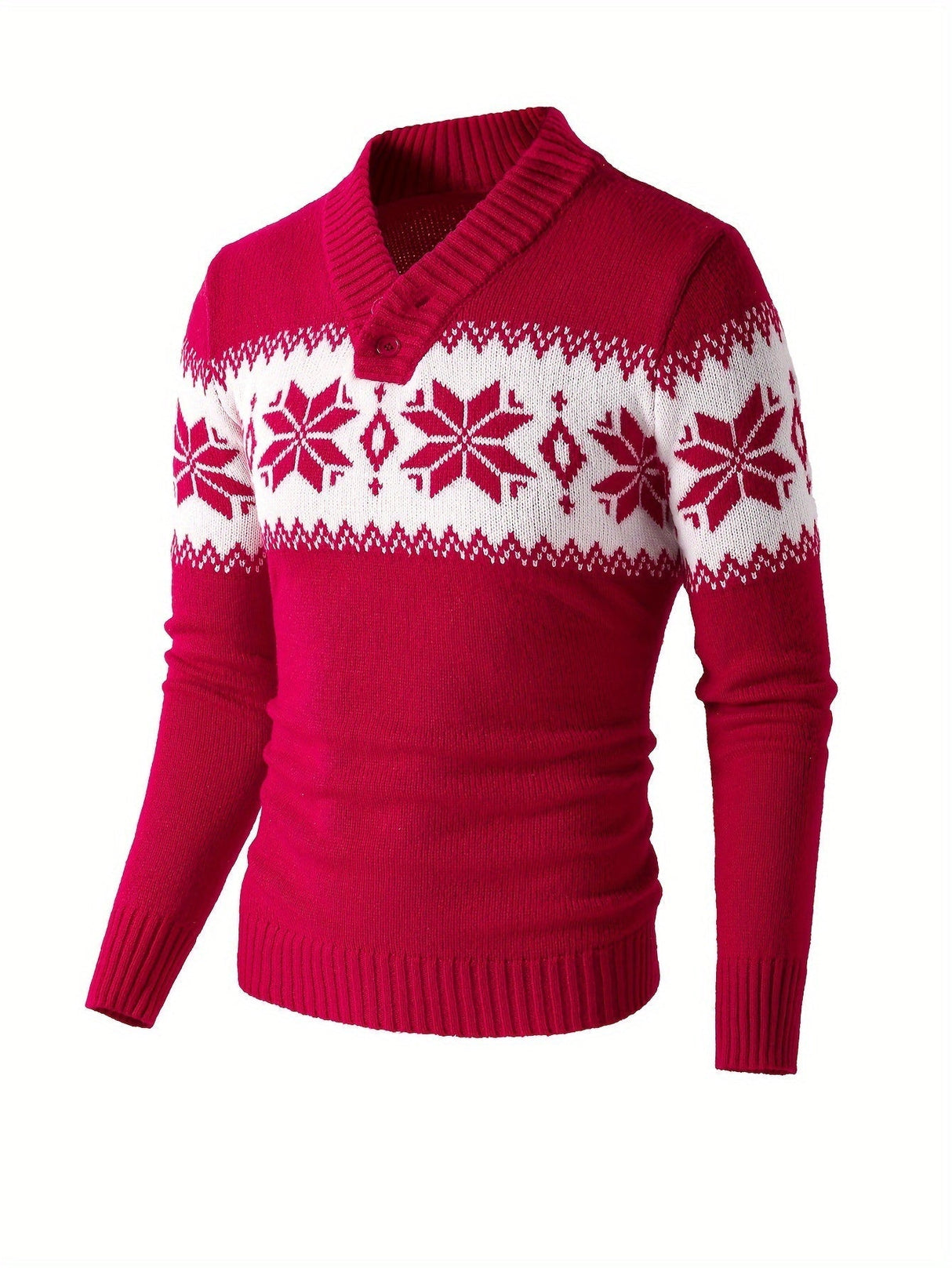 Męski sweter zimowy z norweskim motywem – ciepły sweter na święta i zimę