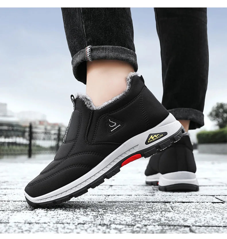 Uniseks zimowe wsuwane buty – ciepłe antypoślizgowe sneakersy z futerkiem