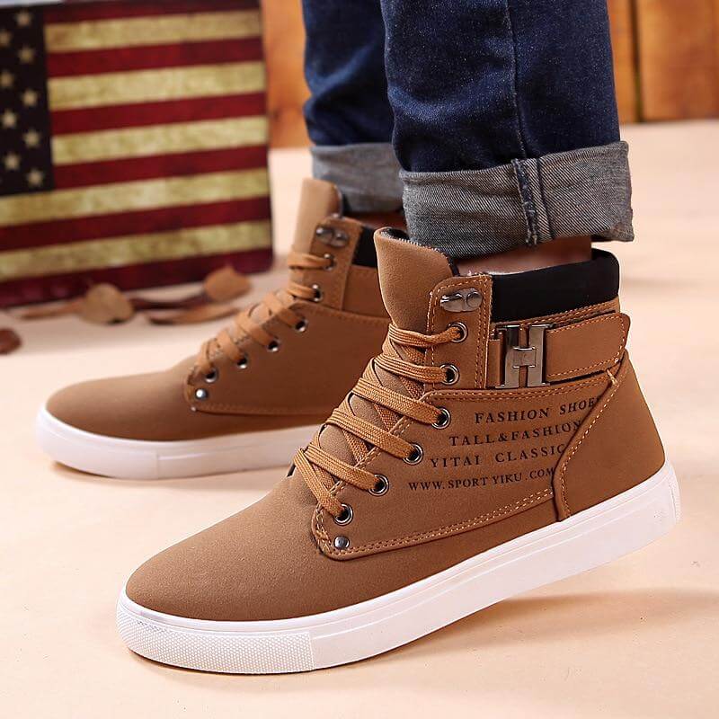 Męskie casualowe buty za kostkę – wygodne stylowe sneakersy