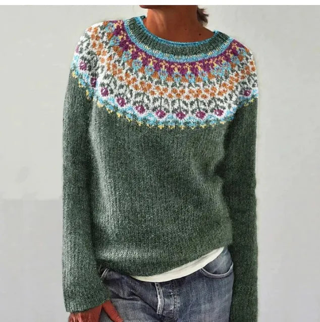 Sweter retro z wygodnym krojem i stylowym designem