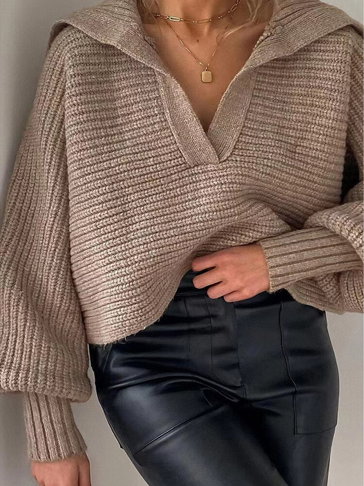 Sweter dzianinowy o luźnym kroju na każdą okazję