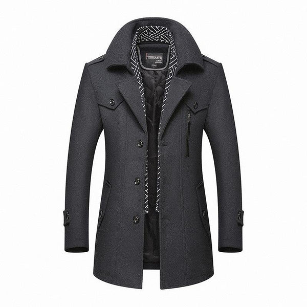Klasyczna męska zimowa kurtka z odpinanym kołnierzem i slim fit