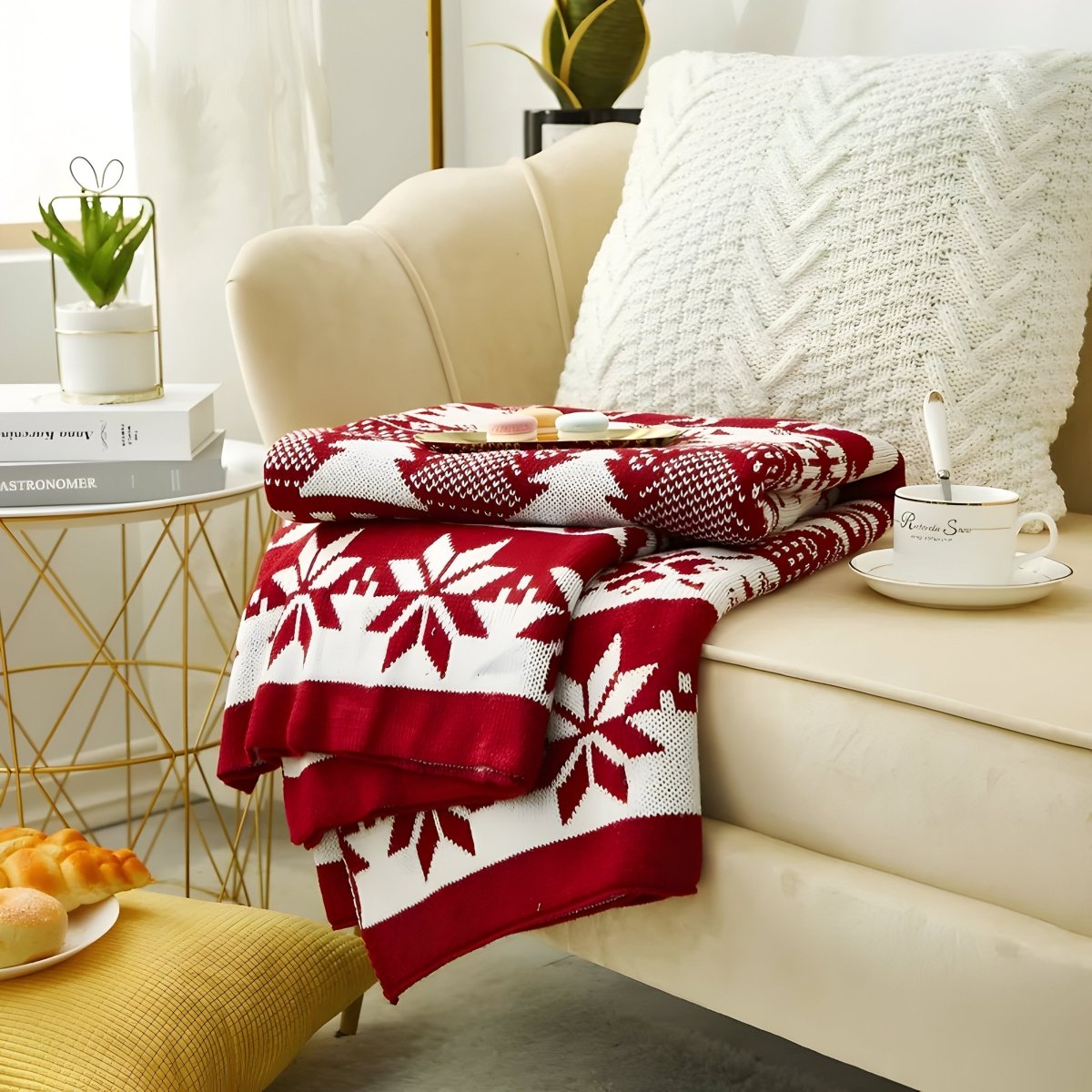 Ciepły Koc Świąteczny – Miękki Zimowy Pled z Festywnym Motywem