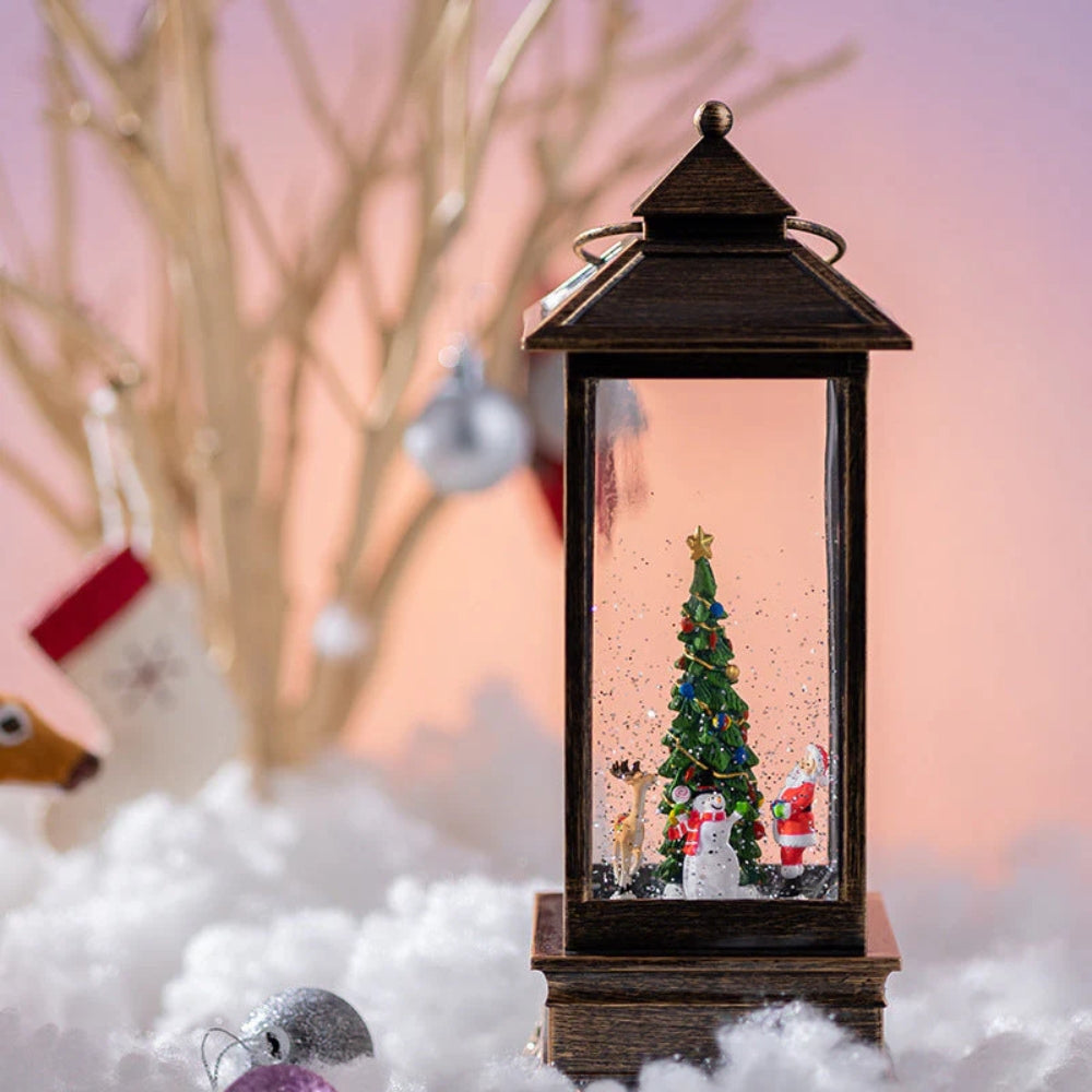 Świąteczna Dekoracja Pociąg z LED i Ruchomymi Brokatami – Ciepłe Światło