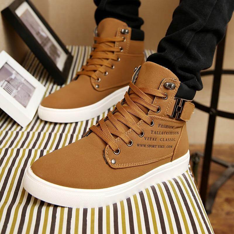 Męskie casualowe buty za kostkę – wygodne stylowe sneakersy