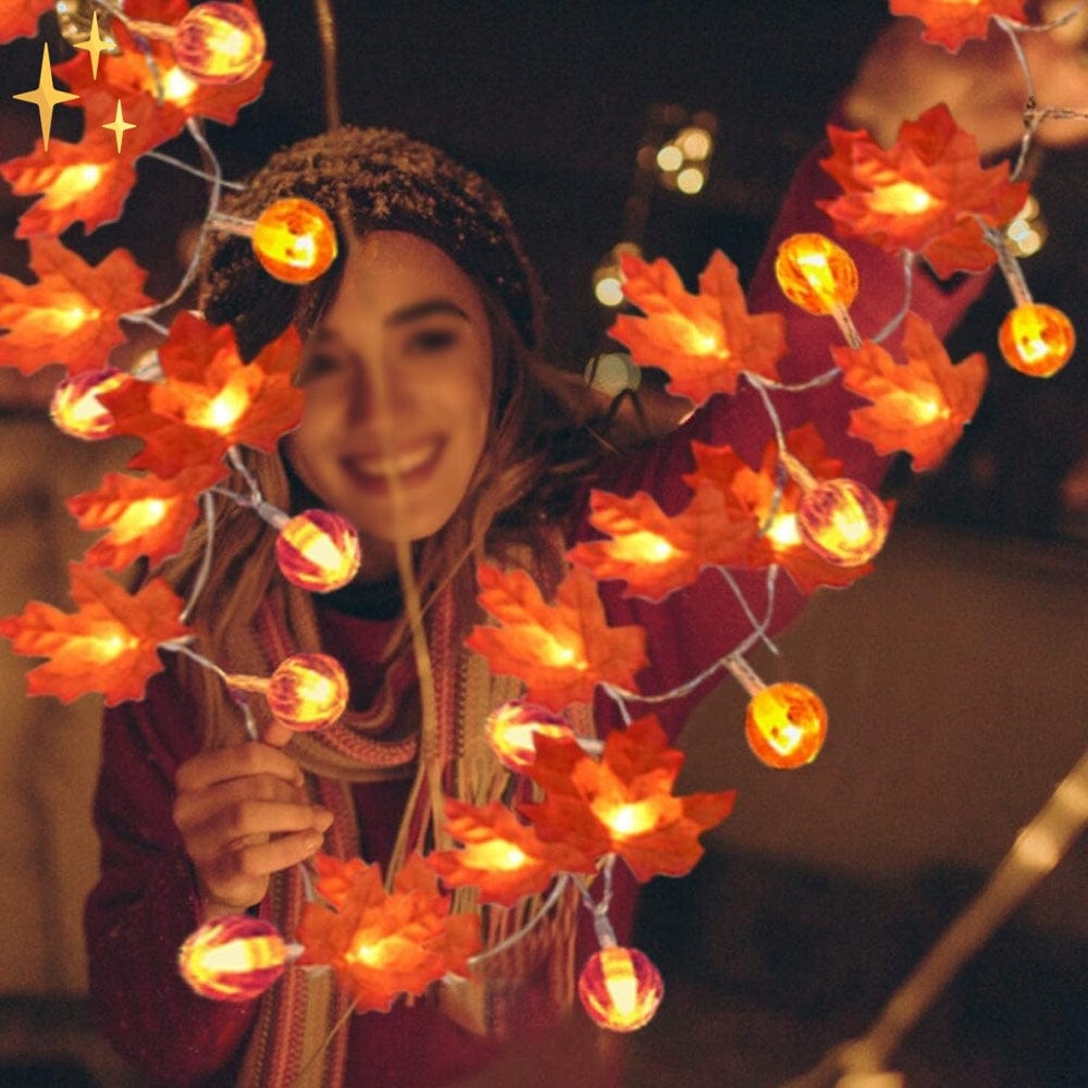 Girlanda LED z liśćmi jesieni 6m z 40 ciepłymi białymi lampkami do nastrojowego oświetlenia