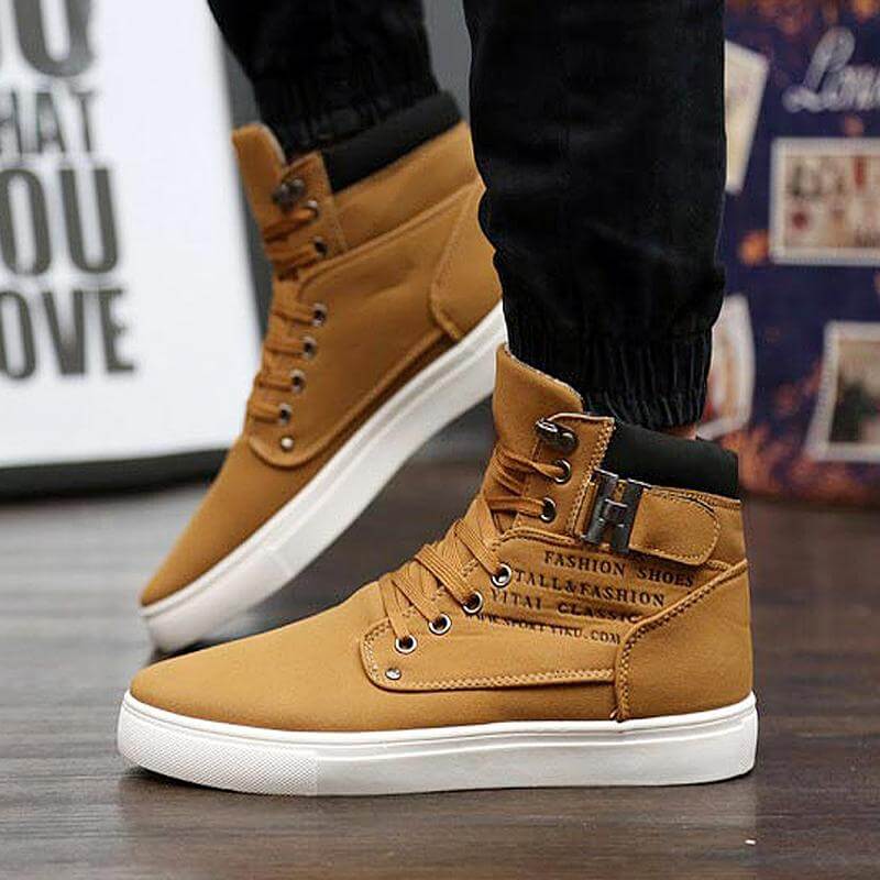 Męskie casualowe buty za kostkę – wygodne stylowe sneakersy