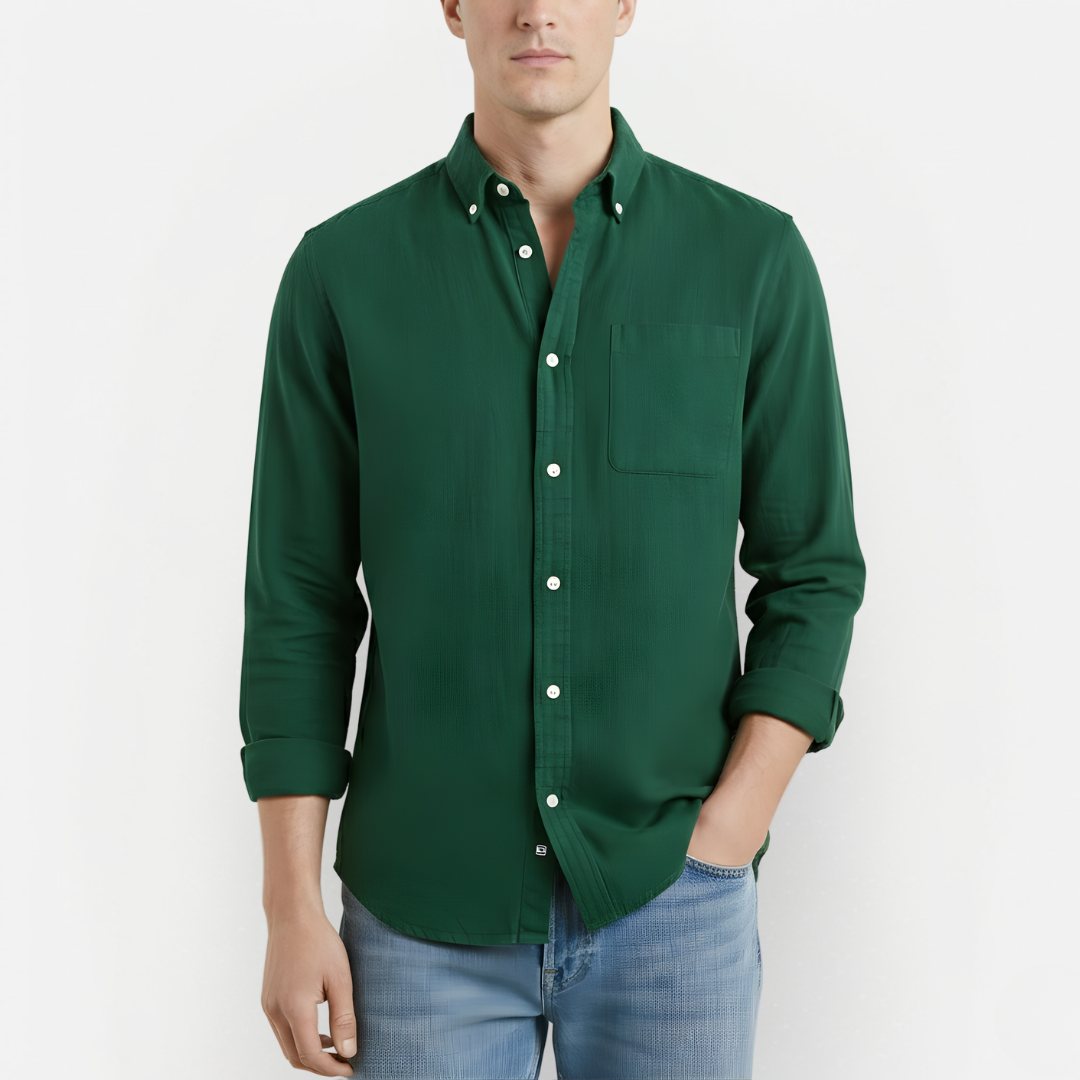 Męska Koszula Vintage z Długim Rękawem – Casual i Elegancka