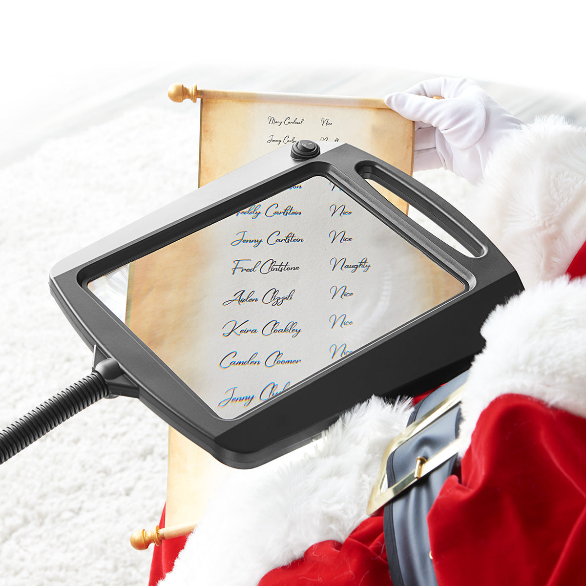 LED lampa do czytania z lupą i elastycznym ramieniem (3x powiększenie)