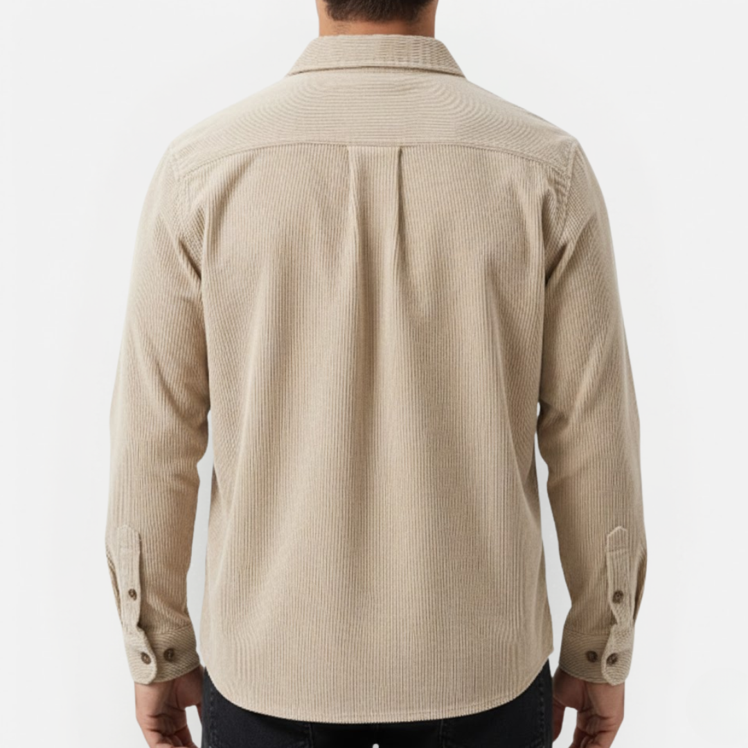 Męska koszulowa koszula sztruksowa – casualowy i ponadczasowy design