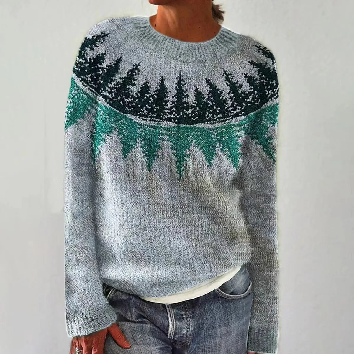 Sweter retro z wygodnym krojem i stylowym designem