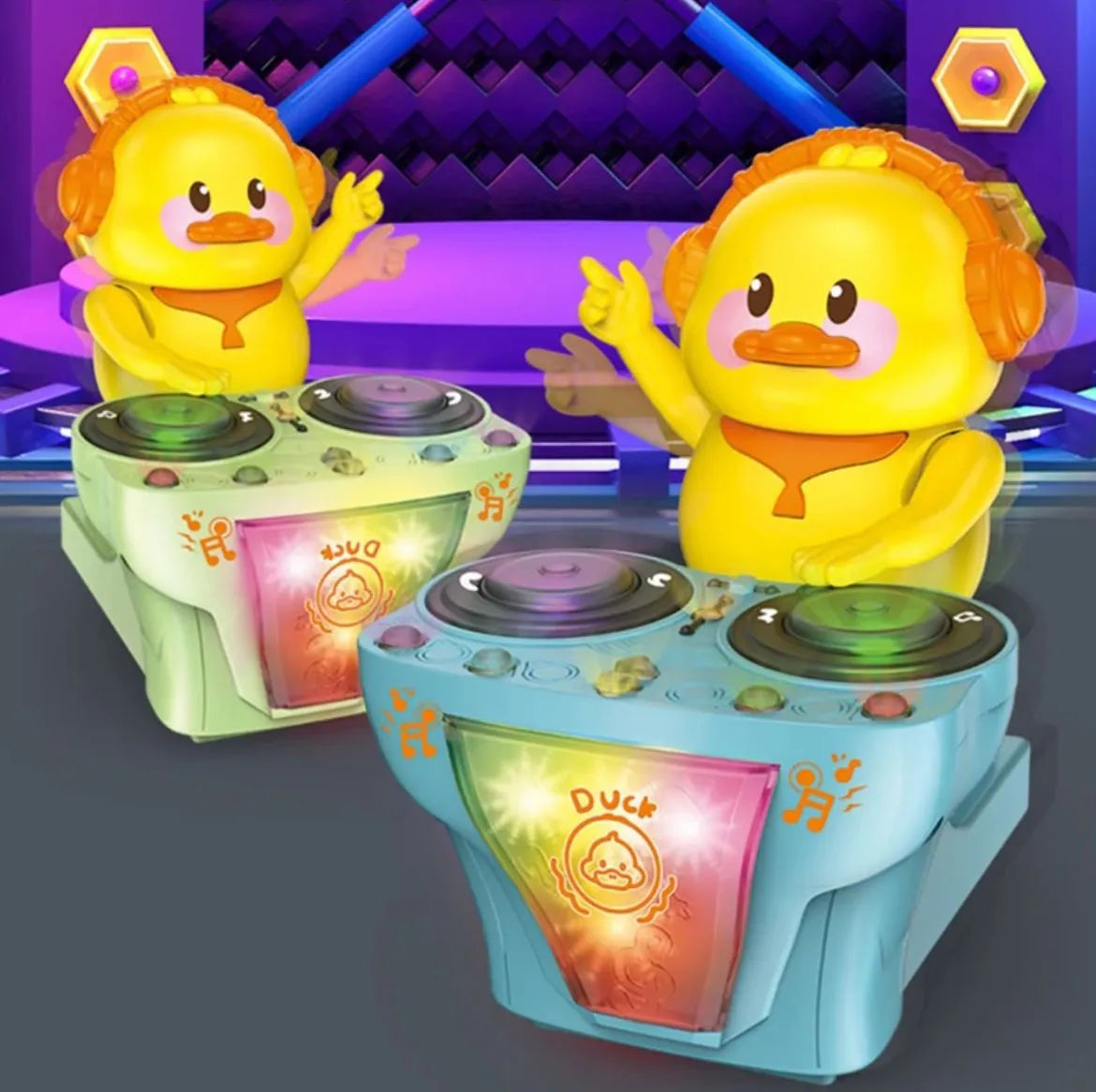 Interaktywna zabawka muzyczna z kaczuszką i efektami świetlnymi