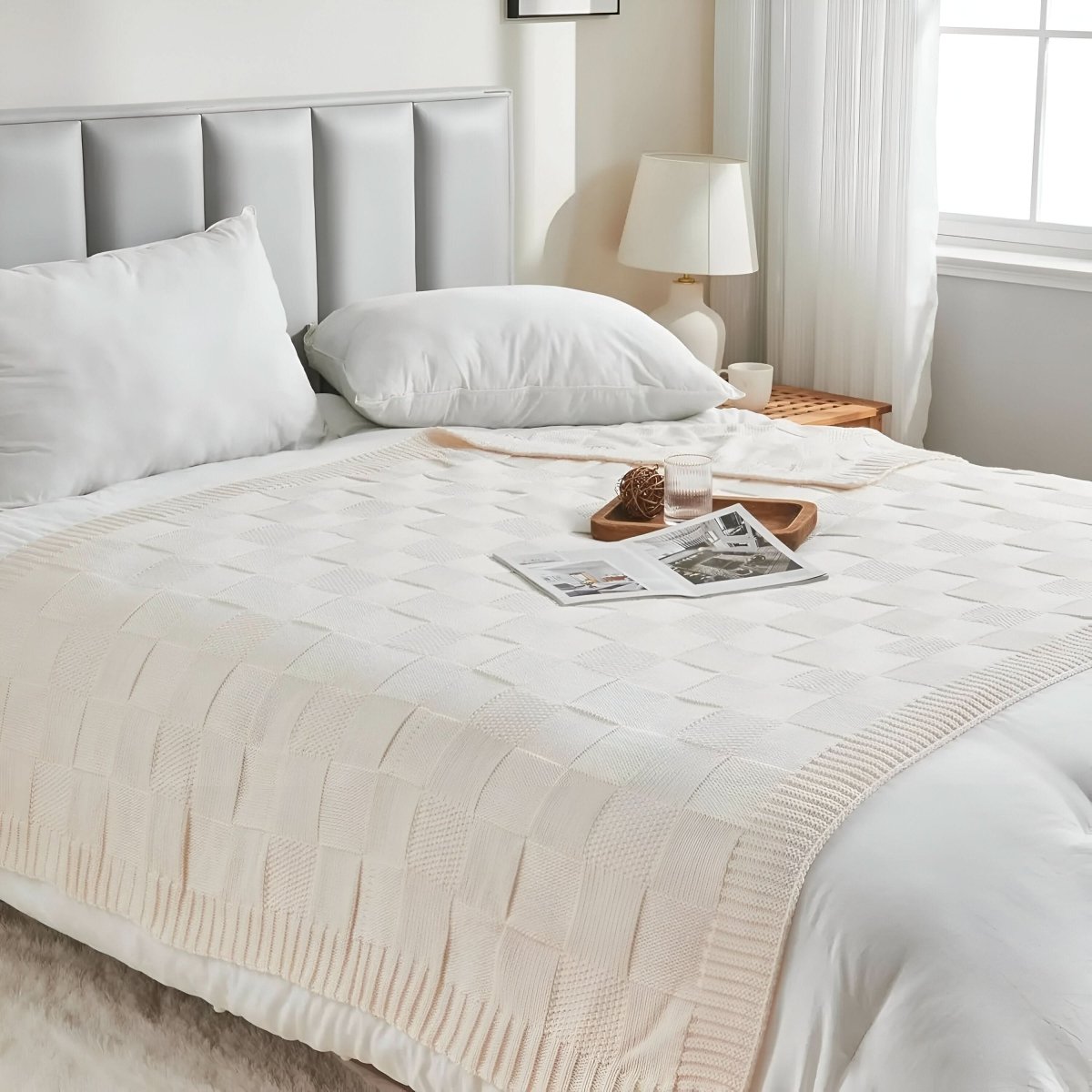 Dziany Pluszowy Koc do Salonu – Miękki Luksusowy Koc na Kanapę i do Sypialni