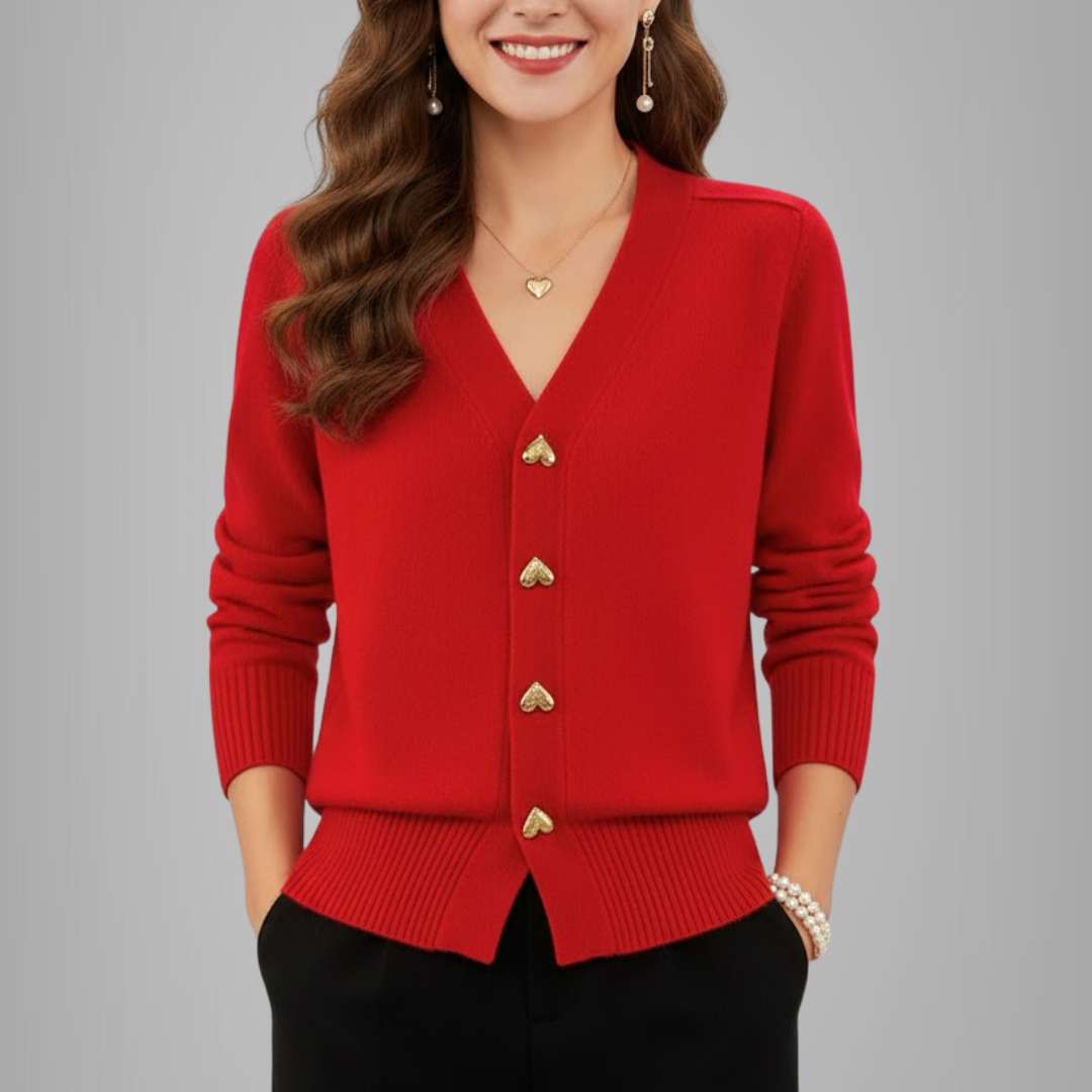 Damski Sweter Dzianinowy z Guzikami – Klasyczny Kardigan