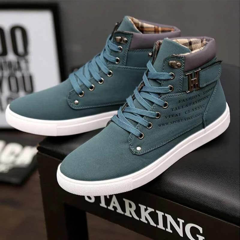 Męskie casualowe buty za kostkę – wygodne stylowe sneakersy