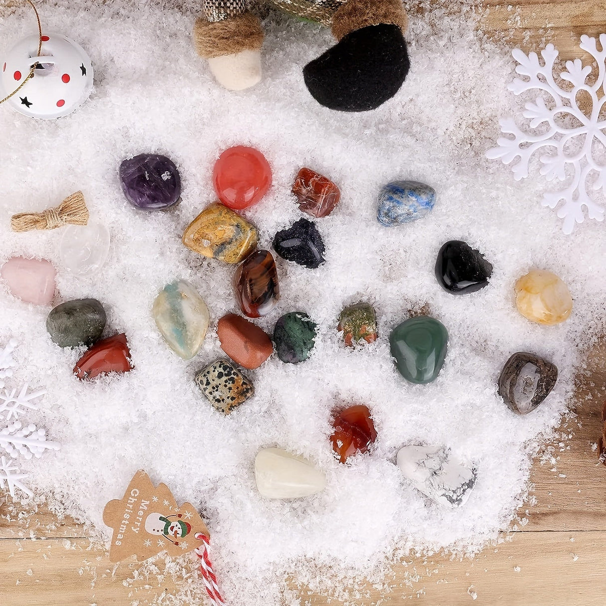 Kryształowy Kalendarz Adwentowy – 24 Dni Naturalnych Kamieni Szlachetnych Prezent