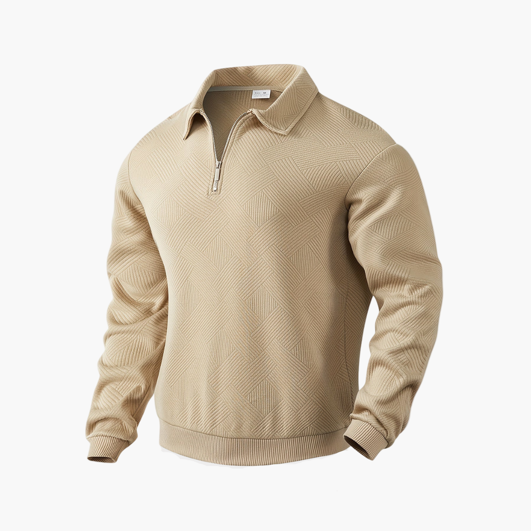 Męski sweter polo z zamkiem – Klasyczny i wygodny design