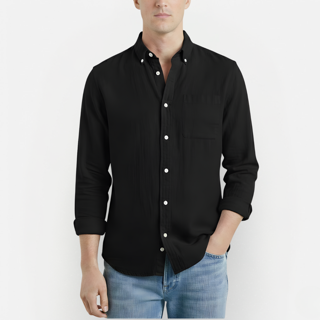 Męska Koszula Vintage z Długim Rękawem – Casual i Elegancka