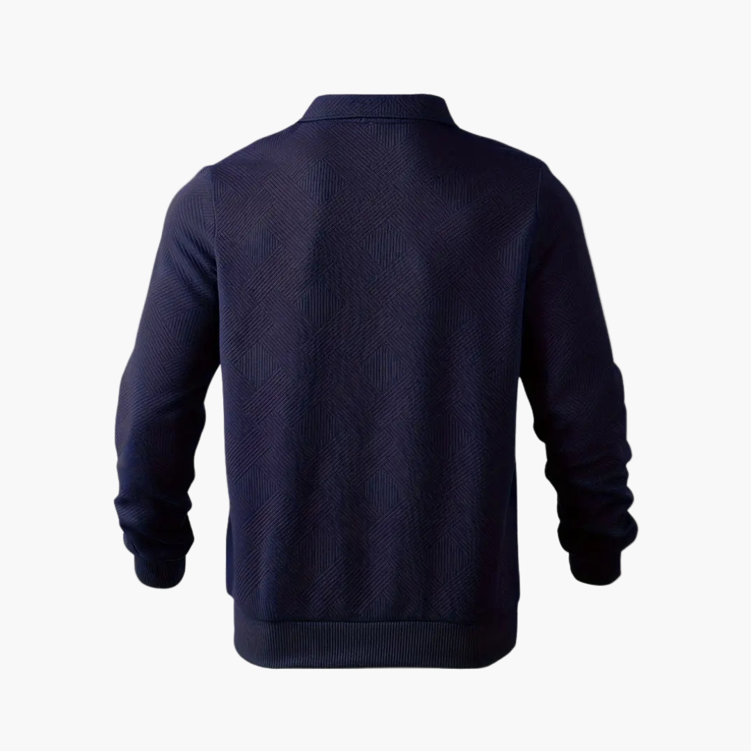Męski sweter polo z zamkiem – Klasyczny i wygodny design