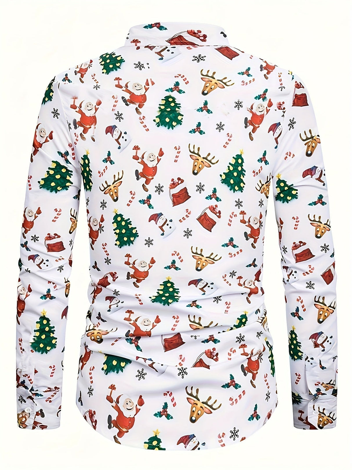 Męska Koszula Świąteczna – Długi Rękaw Elegancka Koszula na Boże Narodzenie