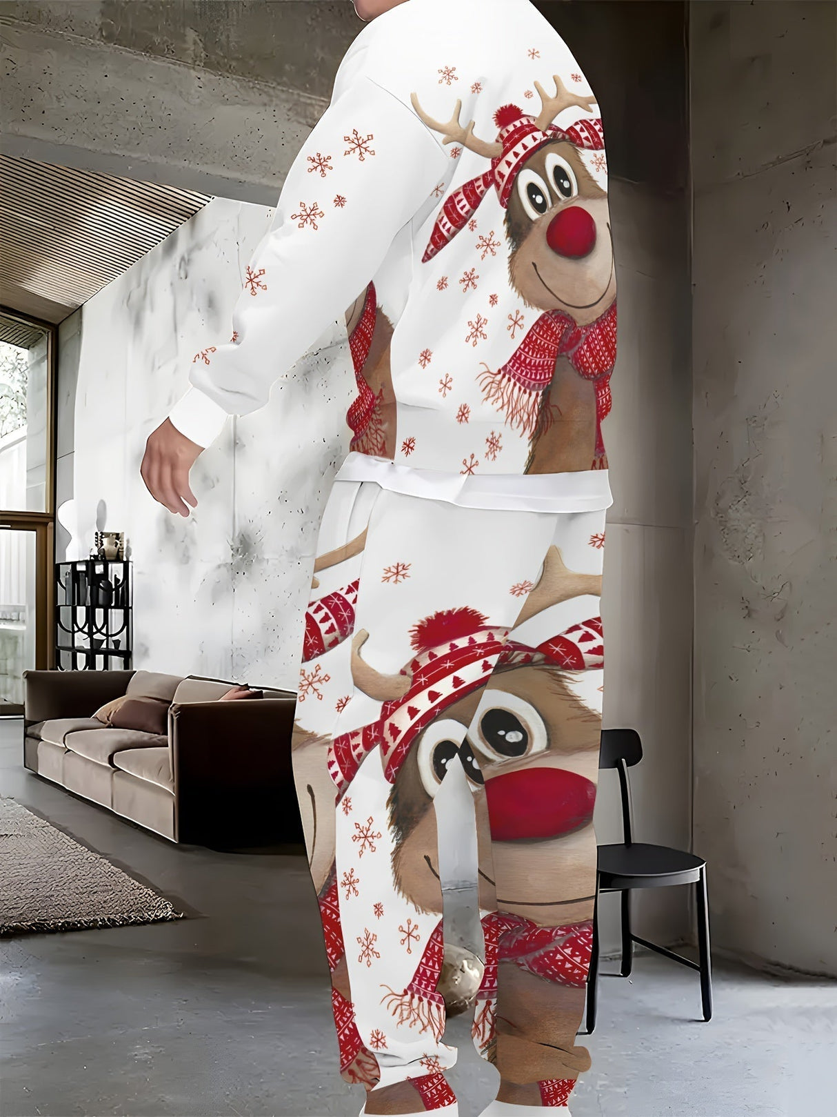 Unisex Świąteczny Dres – Wygodna Bluza z Kapturem i Spodnie Zestaw