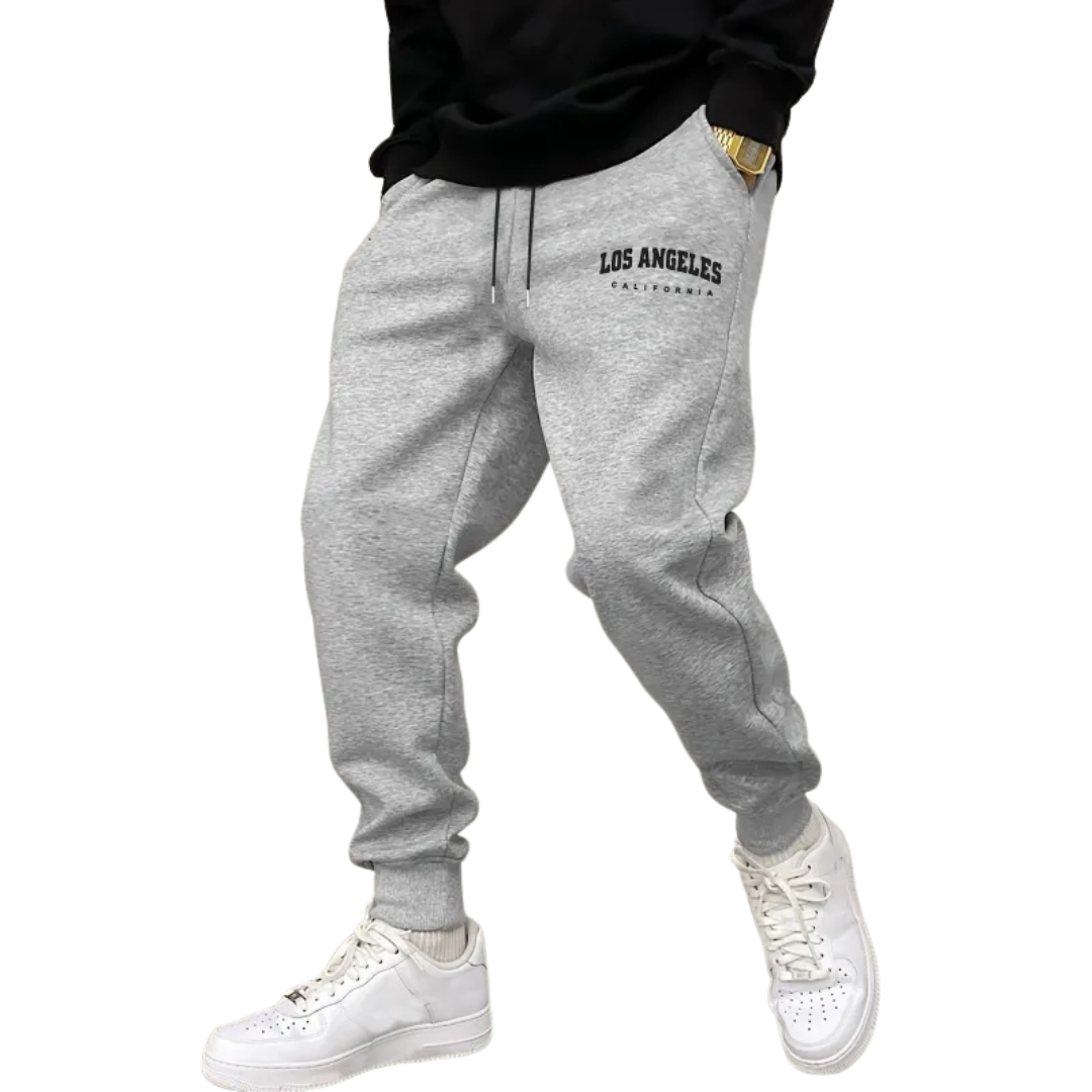 Męskie spodnie dresowe slim fit z elastycznym pasem i sznurkiem, kieszenie boczne, sportowe spodnie treningowe