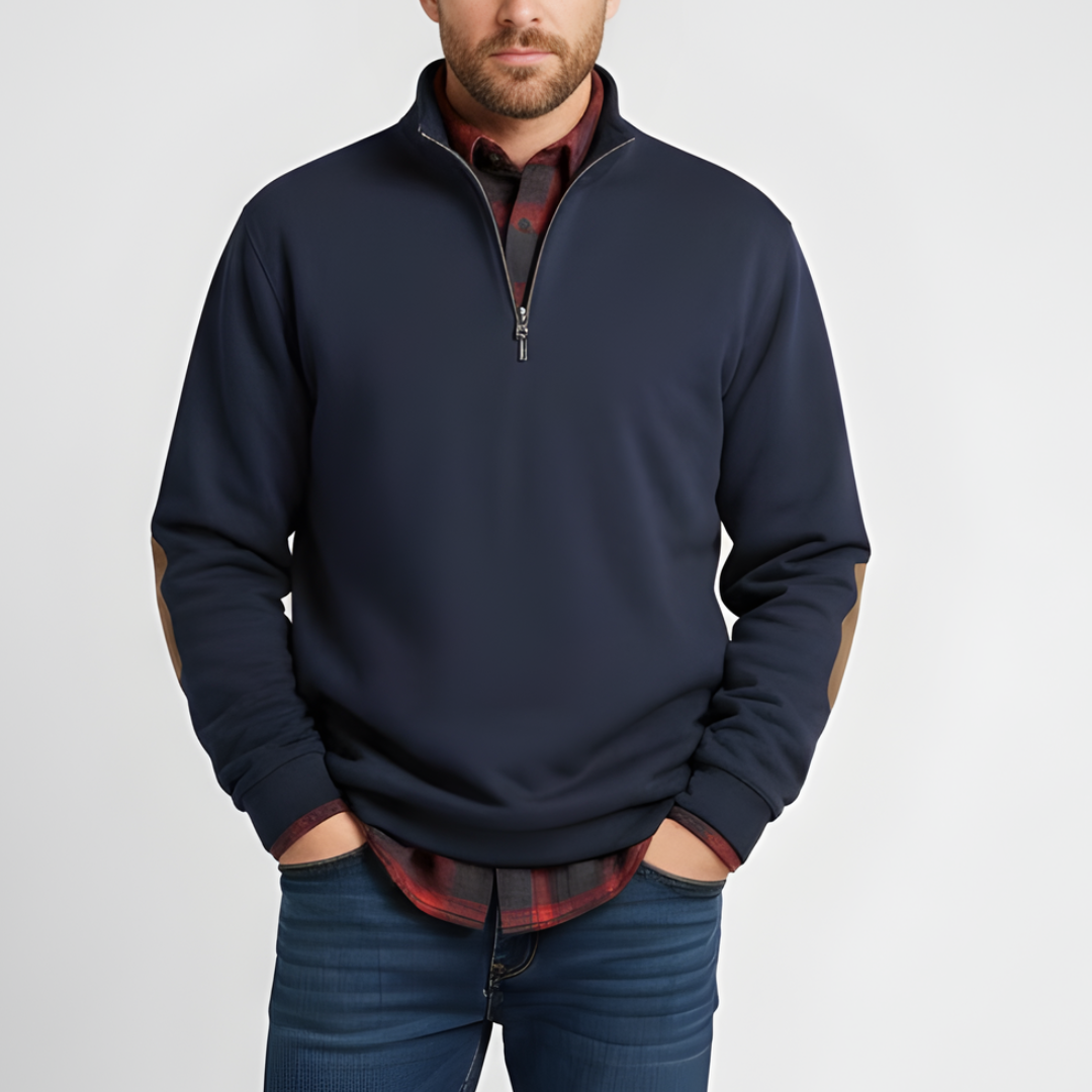 Męski sweter z półzamkiem casual i wygodny