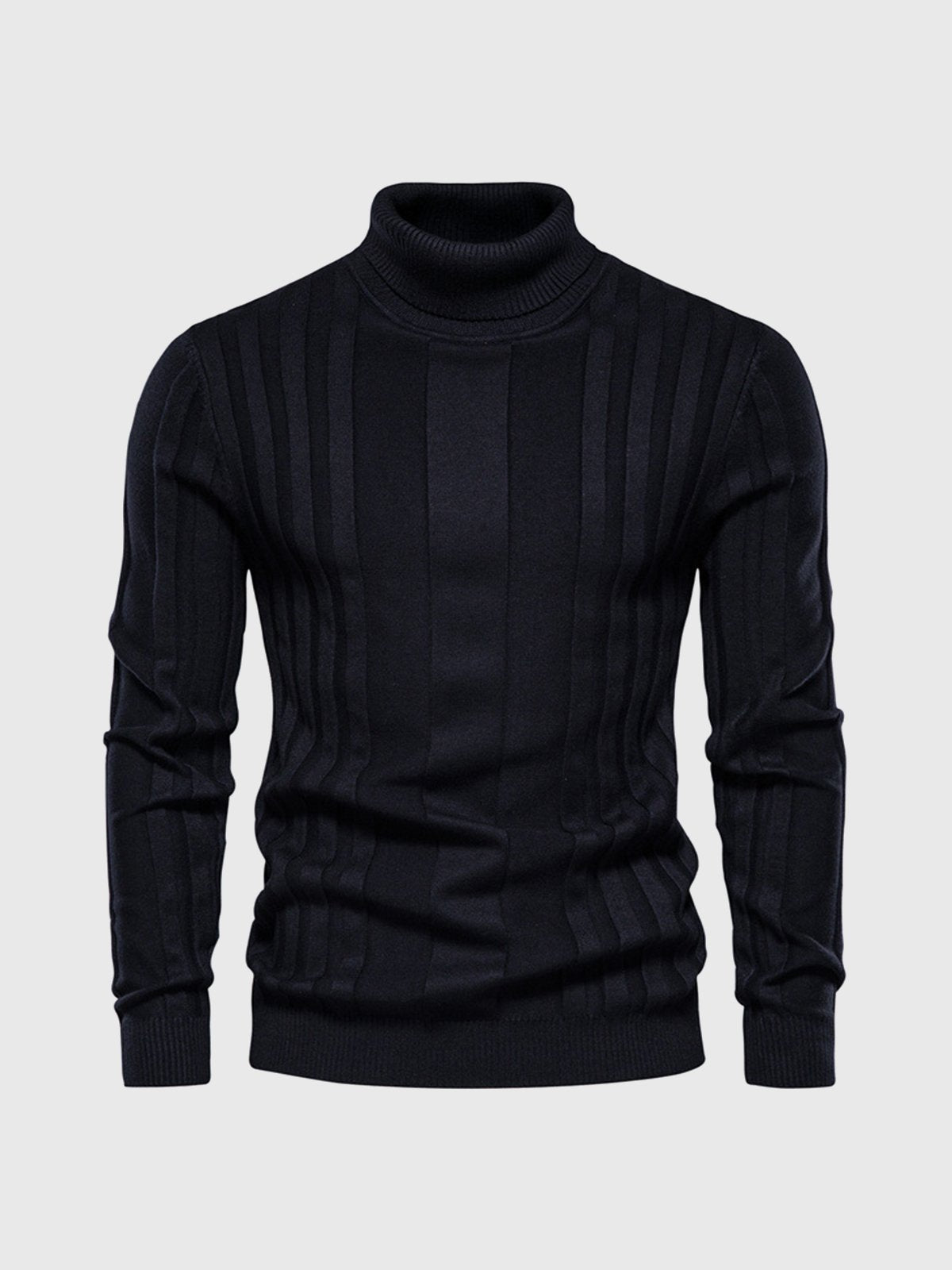 Męski golf – Dopasowany sweter z dzianiny o prążkowanym wzorze