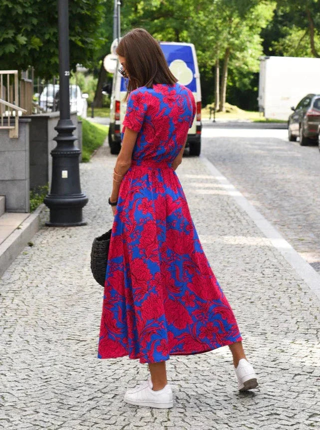 Sukienka Letnia Zwiewna Luźny Krój Elegancka Damska Casual