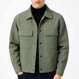 Męska casualowa kurtka z zamkiem i klasycznym kołnierzem