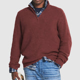 Męski Sweter Kaszmirowy Business Casual z Zamkiem