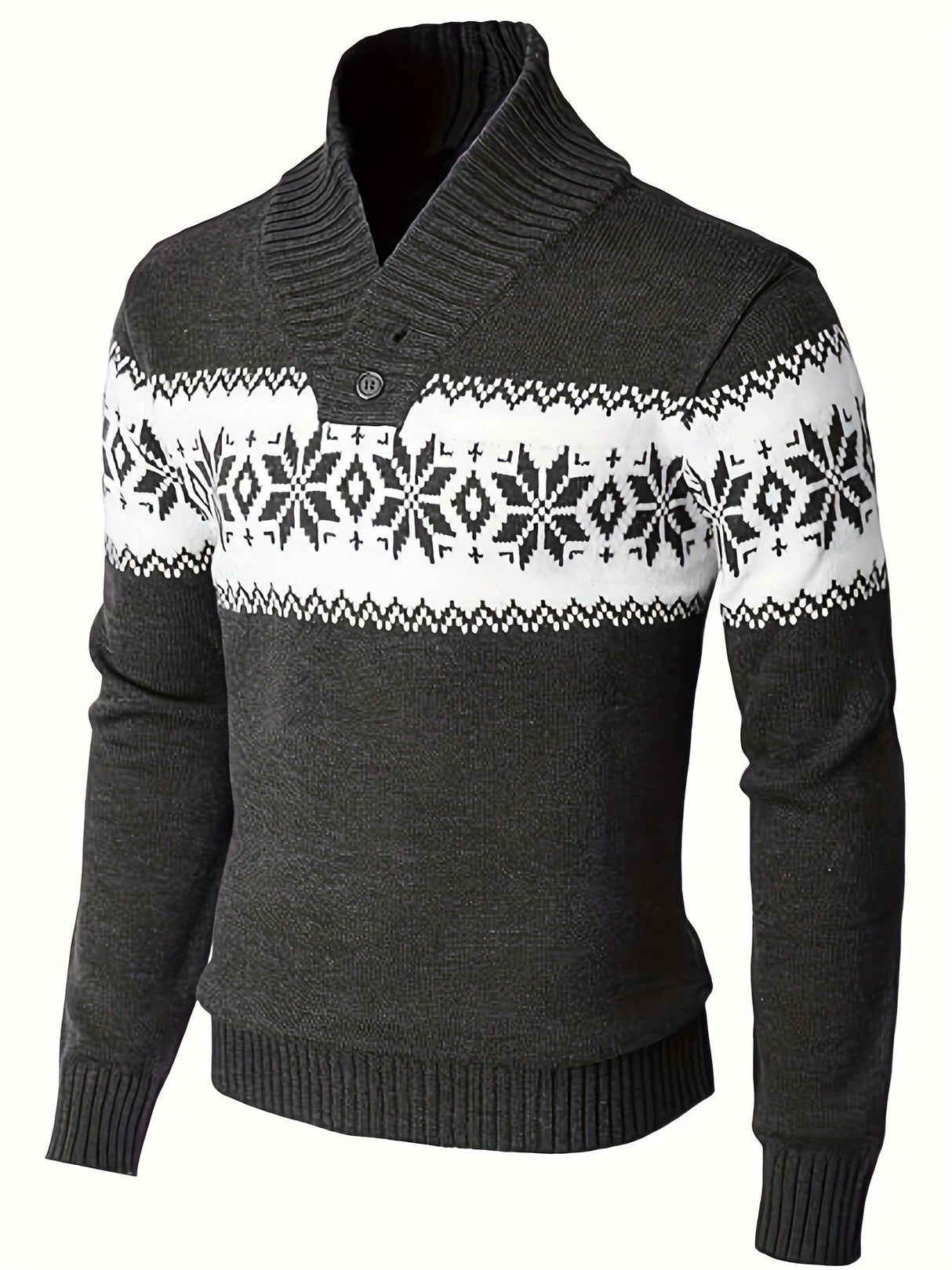 Męski sweter zimowy z norweskim motywem – ciepły sweter na święta i zimę