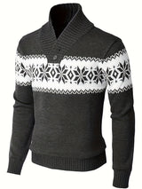 Męski sweter zimowy z norweskim motywem – ciepły sweter na święta i zimę