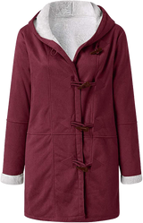 Damska zimowa kurtka – Ciepła kurtka sherpa z kapturem i zapięciem na toggle