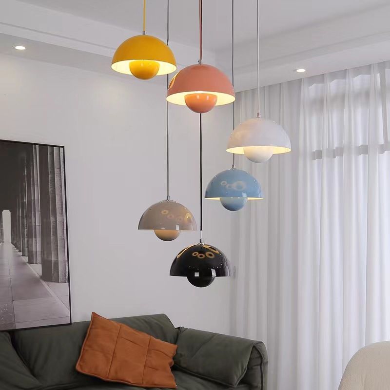 Nowoczesna Półokrągła Lampa Wisząca – Kolorowa Designerska Lampa do Salonu i Jadalni