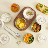 Wielowarstwowy izolowany lunchbox z torbą – szczelny, ze stali nierdzewnej, utrzymuje jedzenie ciepłe lub zimne przez wiele godzin, idealny do szkoły, pracy i w podróży