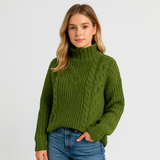 Damski golf z prążkowanej dzianiny – ciepły, miękki i modny