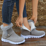 Damskie Buty Zimowe – Ciepłe Wsuwane Kozaki z Miękką Podszewką