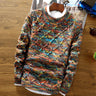 Męski sweter z wzorem – Ciepły dziergany sweter w stylu vintage