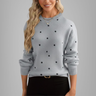 Damski sweter w kropki – miękki dzianinowy pulower