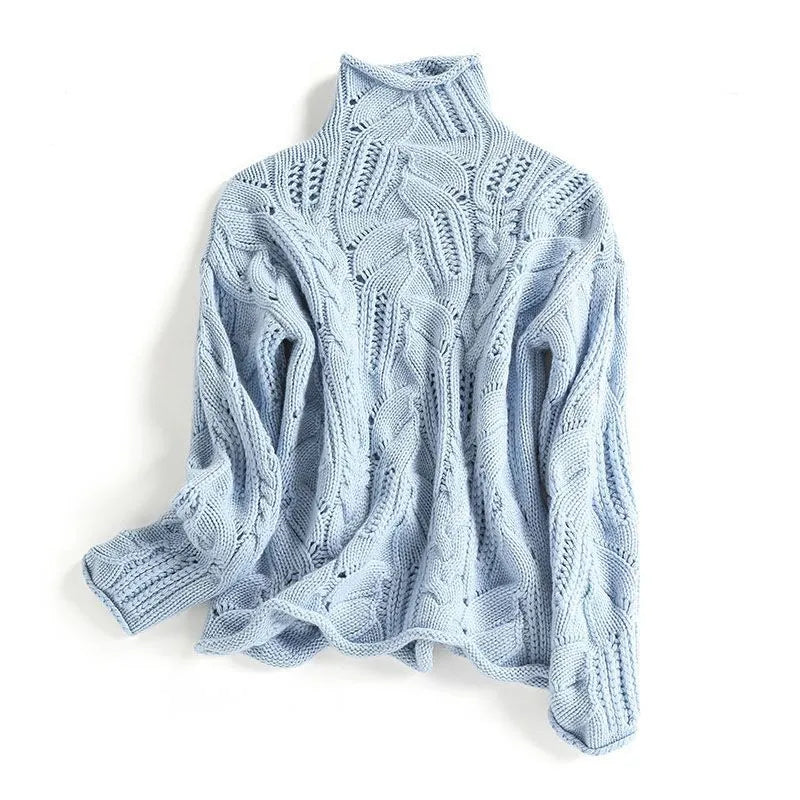 Sweter Damski z Kaszmiru - Premium Drobno Dziany - Ponadczasowa Elegancja