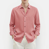 Męska lniana koszula z długim rękawem – casualowa i elegancka