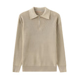 Męski sweter z półzamkiem i kołnierzem – Nowoczesny dzianinowy pulower