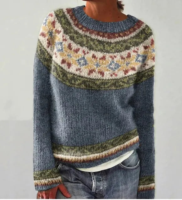 Sweter retro z wygodnym krojem i stylowym designem