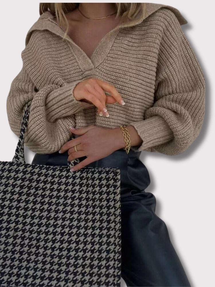 Sweter dzianinowy o luźnym kroju na każdą okazję