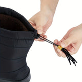 Damskie ocieplane zimowe kozaki – ciepłe antypoślizgowe buty z ściągaczem