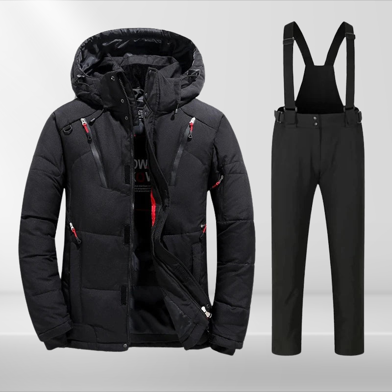 Męski zestaw narciarski i zimowy – wodoodporna kurtka i spodnie na zimne dni