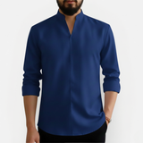 Męska koszula Slim Fit z dekoltem V – Niegniecąca się i nowoczesna