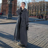 Maxi-długi Oversized Trencz dla Eleganckiego Stylu
