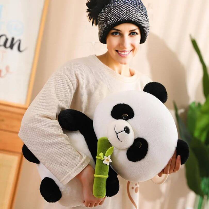 Pluszowa Panda Maskotka – Miś Przytulanka z Bambusem dla Dzieci